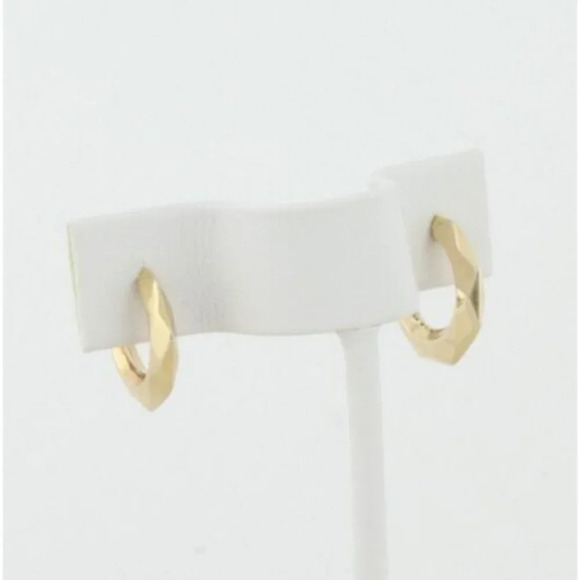 14k Yellow Gold Small Hoop Earrings 5/8" Hoops - Picture 1 of 6